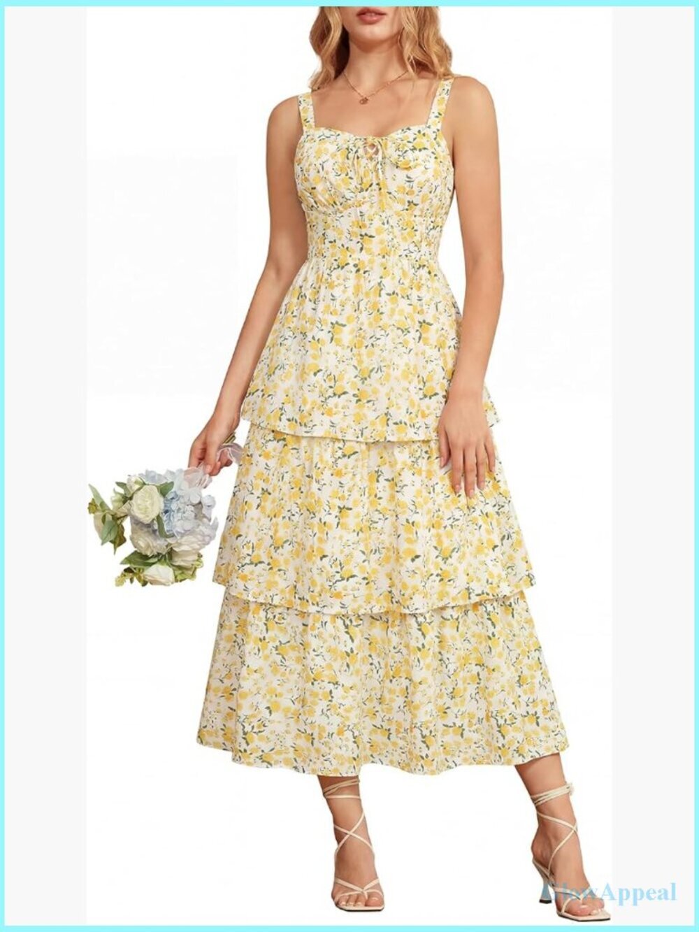 Milkmaid Corset Dress with Pockets Square Neck A-Line Midi